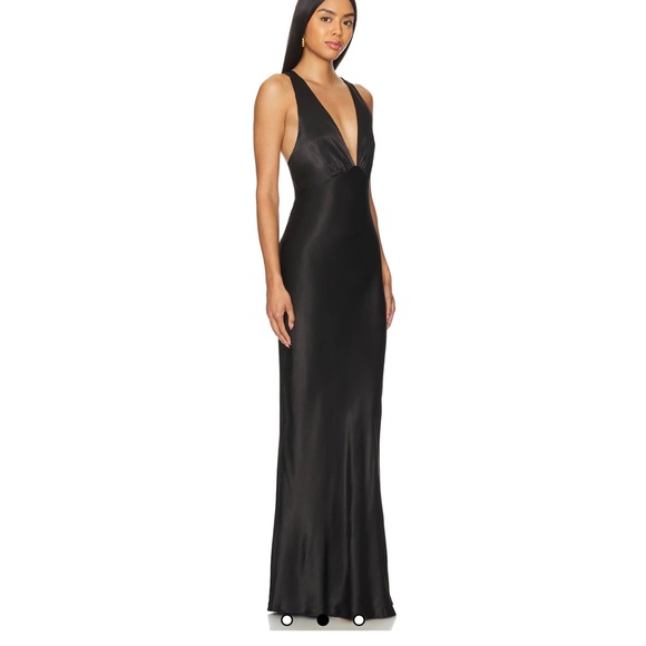 La Lune Plunged Cross Back Maxi Dress - Picture 10 of 11